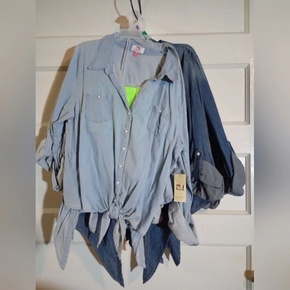 Lei denim shirts knotted in the front, multiple sizes, Read Description (Rox)